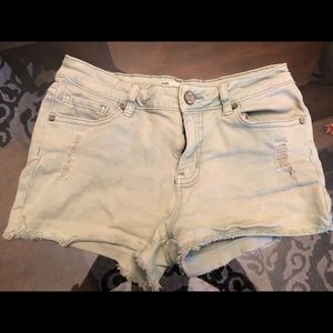 Light blue jean shorts